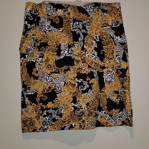 Plus Size Skirt Size 14 Gold, Black, and White